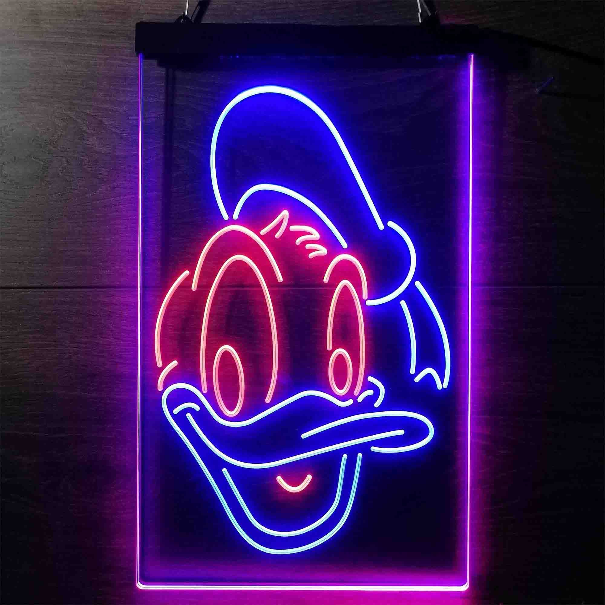 Donald Duck Head Dual LED Neon Light Sign